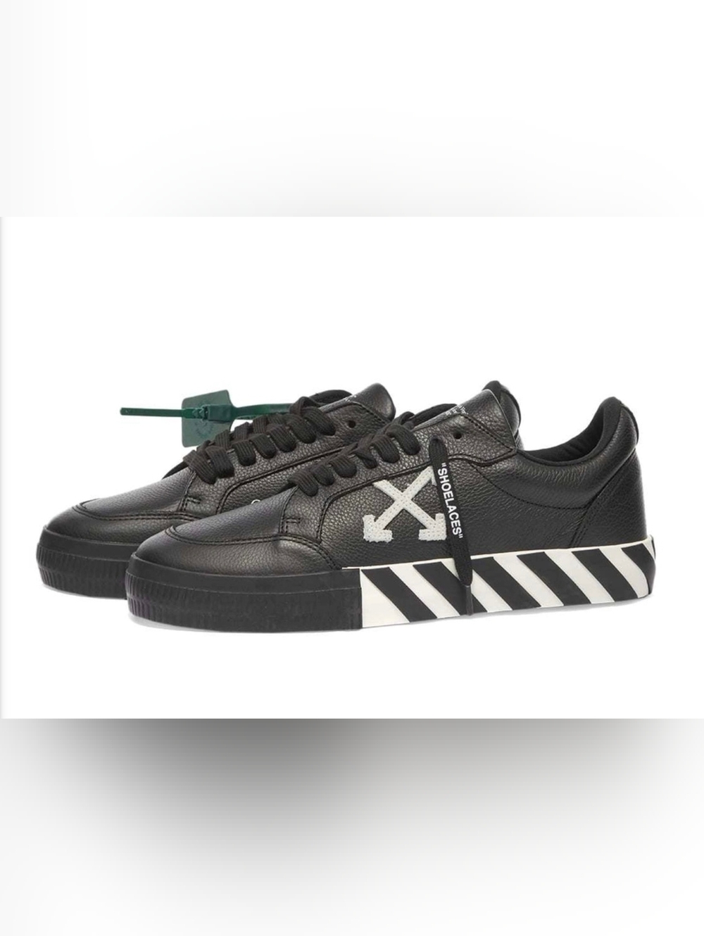 OFF WHITE Vulc Low Black Leather Sneakers